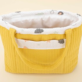 Resim Bebek Bakım Çantası - Hardal Örgü - Kuş 