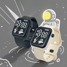 Resim Kare Öğrenci Çok Fonksiyonlu Spor Astronot Roket Elektronik Saat Günlük Dekorasyon için, Astronot Saati | Uzay Temalı Saat | Dayanıklı Plastik Saat 