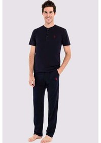Resim U.S. Polo Assn. U.s Polo Assn. 12005 Erkek 3'lü Pijama Takım -lacivert Lacivert 