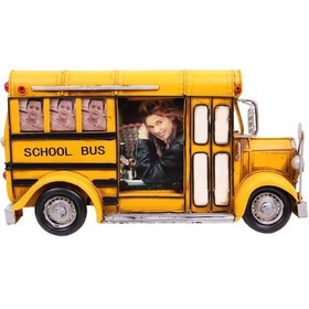 Resim Kenpazar Dekoratif Metal Çerçeve Okul Otobüsü Temalı Hediyelik 