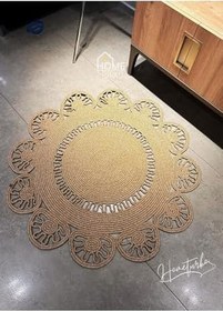 Resim Moderin Hasır, Jüt Desenli, Naturel - Jüt Dekoratif Kilim, Paspas, Banyo Paspası, Balkon Paspası 90 x 90 jüt 