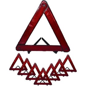 Resim Araç İkaz Uyarı Üçgen Reflektör Seti Katlanabilir 8 Adet 