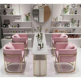 Resim Püff Konsept Sanat & Dekorasyon Modern Metal Berjer Pembe 