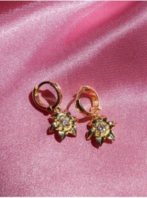 Resim Reorah Collection Rapunzel Güneş Damlası Çiçek Küpe 925 Gümüş-altın Kaplama 