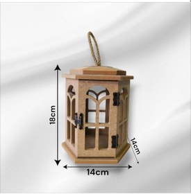 Resim Ahşap-boyanabilir-altıgen Fener 