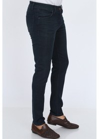 Resim Jeans Dar Kesim Erkek Lacivert Renk Kot Pantolon Lacivert 