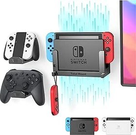 Resim TotalMount Nintendo Switch için - TV'ye Yakın Duvara Nintendo Switch Takar - OLED ve Normal Nintendo Switch Modelleriyle Uyumlu (Premium Siyah ve Gri Kit) 