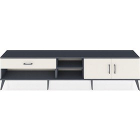 Resim Arges Tv Ünitesi 2 Raflı Tek Çekmeceli 2 Kapaklı 220x30x51 Antrasit-aytaşı Aytası/aytası - Antrasıt 