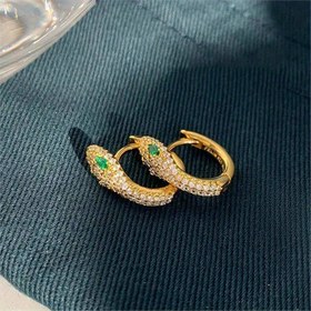 Resim 1 Çift LNCHRAN Yılan Tasarımlı Küpe, Kadın ve Erkek için Bakır Retro Taşlı Zümrüt Yeşili Takılar & Aksanlar, Unisex Günlük Alışveriş, Randevu, Mardi Gras Festivali, Parti Kıyafetleri İçin Yüksek Kaliteli Vintage Küpeler, Dayanıklı Taşlı Küpeler, Alışveriş Aksesuarları 