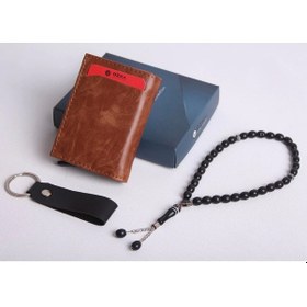 Resim Ozka Leather Collection Kişiye Özel Yeni Trend Otomatik Mekanizmalı Cüzdan - Anahtarlık Ve Tespih 