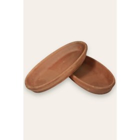 Resim Iki Adet 27X13X4 cm Oval Toprak Balık Güveci, Şık ve Dayanıklı Pişirme Tavası 