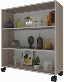Resim Kenzlife Kitaplık Beril 088 090 020 Crd Tekerlekli Mutfak Dolabı Banyo Ofis Ayakkabılık Kiler 