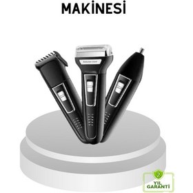 Resim İnsua 3 Başlıklı Profesyonel Tıraş Makinesi Sıfır Kesim, Hassas Başlık, Güçlü Motor 