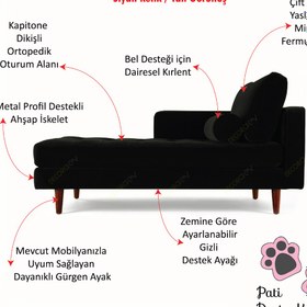 Resim Decoraev Ürgüp Siyah Rahat Josefin Koltuk Tv Koltuğu Dinlenme Koltuğu Terapi Koltuğu Psikolog Koltuğu-Sağ 