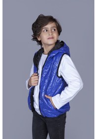 Resim Toontoy Kids Toontoy Erkek Çocuk Kapşonlu Parlak Yelek Saks 