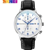 Resim Hanyang Gümüş Mavi Erkek Saatler Skmeı Üst Marka Lüks Deri Casual Kuvars Izle Erkek Spor Su Geçirmez Saat Erkek Izle Relogio Masculino (Yurt Dışından) 