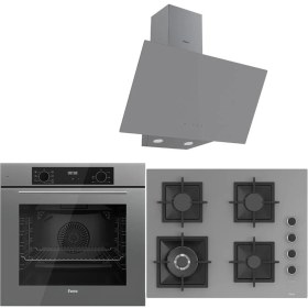 Resim Ferre (QBL63CPR-SC408-D079) Icon Plus 75 Serisi 3lü Gri Cam Ankastre Set Özellikleri ile Modern Mutfak Uyumlu 