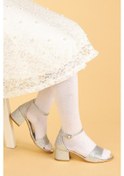 Resim Kiko Kids 769 Kum Simli Günlük Kız Çocuk 4 Cm Topuklu Sandalet Ay Çok Renkli 