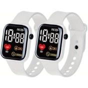 Resim Cloud011 2 Adet Şık Spor Dijital Saat, Silikon Kayış, Plastik Kasa, Karışık Renkler, Hediye Seçeneği Diğer 