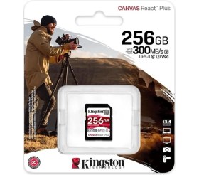 Resim Kingston SDR2-256GB Canvas React Plus SDXC UHS-II 300R-260W U3 V90 for Full HD-4K-8K Hafıza Kartı 