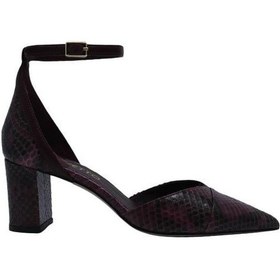 Resim Poletto Hakiki Yılan/hakiki Deri Murdum-bordo Ayakkabı Stiletto 9841 114 V1 Yln-1188 Bordo 