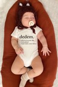 Resim bebeqon Organik Kumaş Unisex Dedem Yazılı Bebek Zıbın 