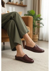 Resim Pierre Cardin Bordo Hafif Önü Kapalı Kadın Ev Terliği Pc-55373 Z Bordo 