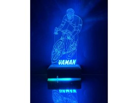 Resim Modiwa Design Kişiye Özel 3D Bisiklet Sporcu LED Masaüstü ve Gece Lambası 