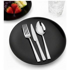 Resim Arsel Seyhan Sade 12 Kişilik Paslanmaz 72 Parça Kutulu Çatal Kaşık Bıçak Takımı Gümüş 