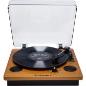 Resim Mena Rise Soprano Ahşap Pikap Plak Çalar Retro Bluetooth USB Sd Kart Aux Dahili Hoparlör 