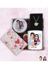 Resim BK Gift Sevgiliye Özel Karikatürlü Kutuda Hediye Seti, Kupa Bardak, Sevgili Hediyesi, İsimli Papatya Kolye, Kokulu Mum,Yıl Dönümü Hediyesi-6 