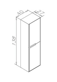 Resim Orka Craft 40 Cm Mdf Ceviz-Mat Antrasit Banyo Boy Dolabı Antrasit 