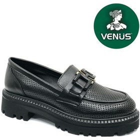 Resim Venüs Rigel Hakiki Deri Ortopedik Oxford Kadın Deri Klasik Ayakkabı Siyah 