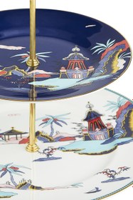 Resim Wonderlust Blue Pagoda 2 Katlı Kek Standı 