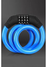 Resim Zhltools Zhltools Güvenli 4 Haneli Taşınabilir Paslanmaz Çelik Bisiklet Scooter Kilidi 