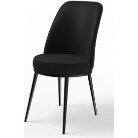 Resim Canisa Concept Nil Serisi 70x110 Sabit Mutfak Masası Takımı Siyah Mermer Desen Masa 4 Siyah Sandalye Masa Siyah/sandalyeler Siyah 