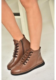 Resim Fox Shoes T555366203 Kahverengi Hakiki Deri Comfort Ortopedik Taban Kadın Bot Kahverengi 