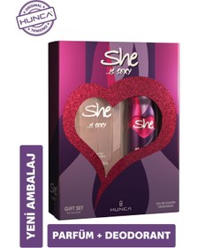 Resim She Sexy Kadın Parfüm Seti ( 50 ml Edt Parfüm + 150 ml Deodorant ) 