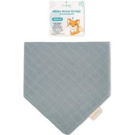 Resim Novibaby Müslin Bebek Fular Önlük – Petrol – Mama Önlüğü Salya Bezi Ağız Mendili Bandana 30x30cm Petrol Mavisi 