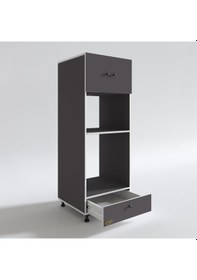 Resim Kenzlife fırın dolabı kamile gri 162*60*56 mutfak çekmeceli ayaklı banyo kiler ofis 