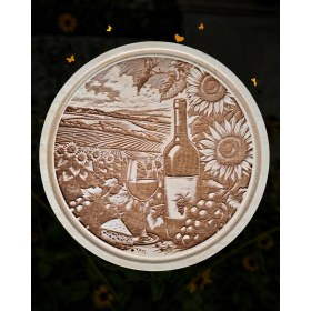 Resim Umut Tasarım Atölyesi Günebakan Temalı Ahşap Şarap Sunum Tahtası 