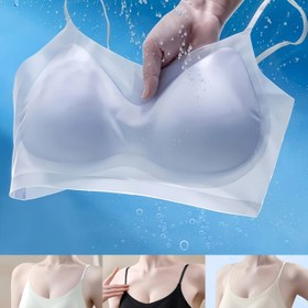 Resim Kadınlar için 4 adet dikişsiz sütyen, yazlık kablosuz sütyenler, ultra-ince, serin, rahat dokunuş, nefes alabilir, seksi ve sıkı uyumlu, güzel sırt 