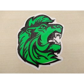 Resim Aksesuar Aslan Sticker Yeşil 8x7cm (2 Adet Fiyatı) Lion Sticker, Arslan Aslan Etiketi, Aslan Çıkartması 