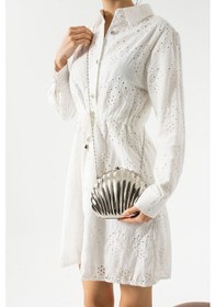 Resim Kadın Gümüş Metal Istiridye Deniz Kabuğu Model Abiye Ve Özel Gün Portföy Zincir Askılı Çanta GÜMÜŞ 