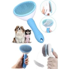 Resim BRC Desing Otomatik Temizlenen Evcil Hayvan Tarağı Mavi 