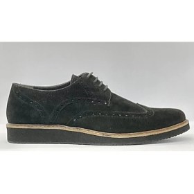 Resim Adnan Shoes Erkek Hakiki Süet Deri Siyah Bağlı Eva Tabanlı Oxford Ayakkabı 