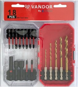 Resim Vandor Bits Uç Matkap Ucu Tornavida Ucu Vidalama Ucu İmpact 18 Parça Set 