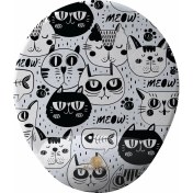 Resim Flipped Cat Black White Bilek Destekli Tasarım Mouse Pad 