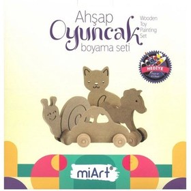 Resim Miart Ahşap Oyuncak Boyama Seti 11 Fil 