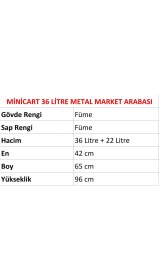 Resim Marketix Minicart Şarküteri ve Kuruyemiş Metal Market Arabası 36 Litre Füme 